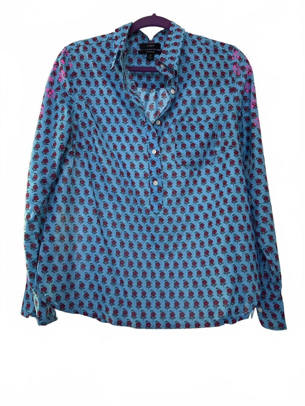 J Crew Floral Print Button-Up Shirt - Stylish & Comfortable